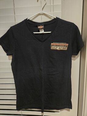 Harley-Davidson Women's Black V-Neck Logo Tee